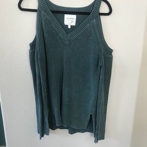COTTON ON FOREST GREEN COLD SHOULDER SWEATER KNIT